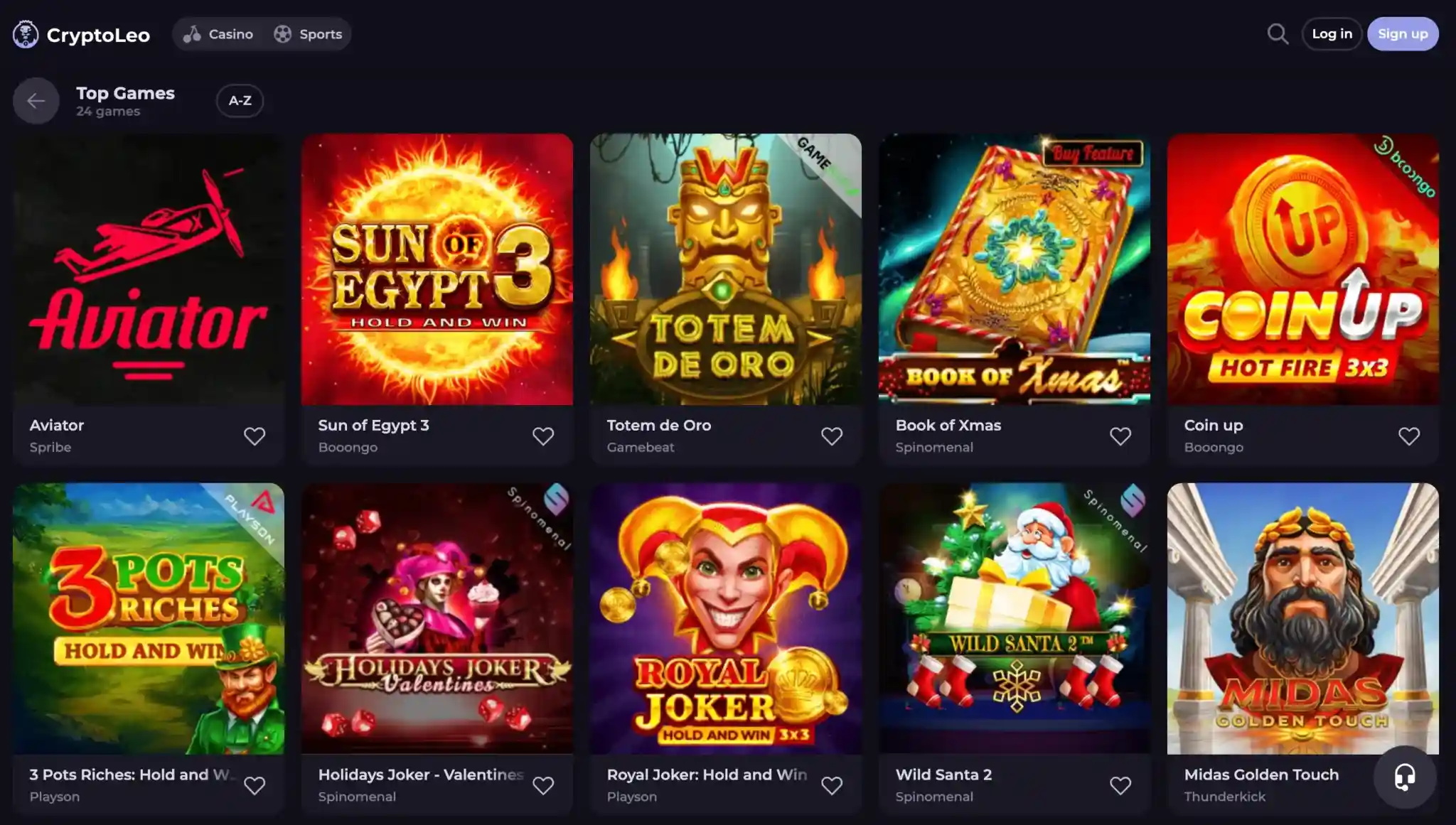 cryptoleo casino games