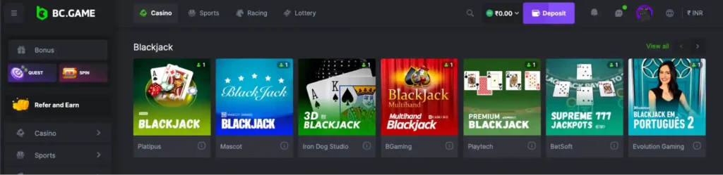 bc.game blackjack