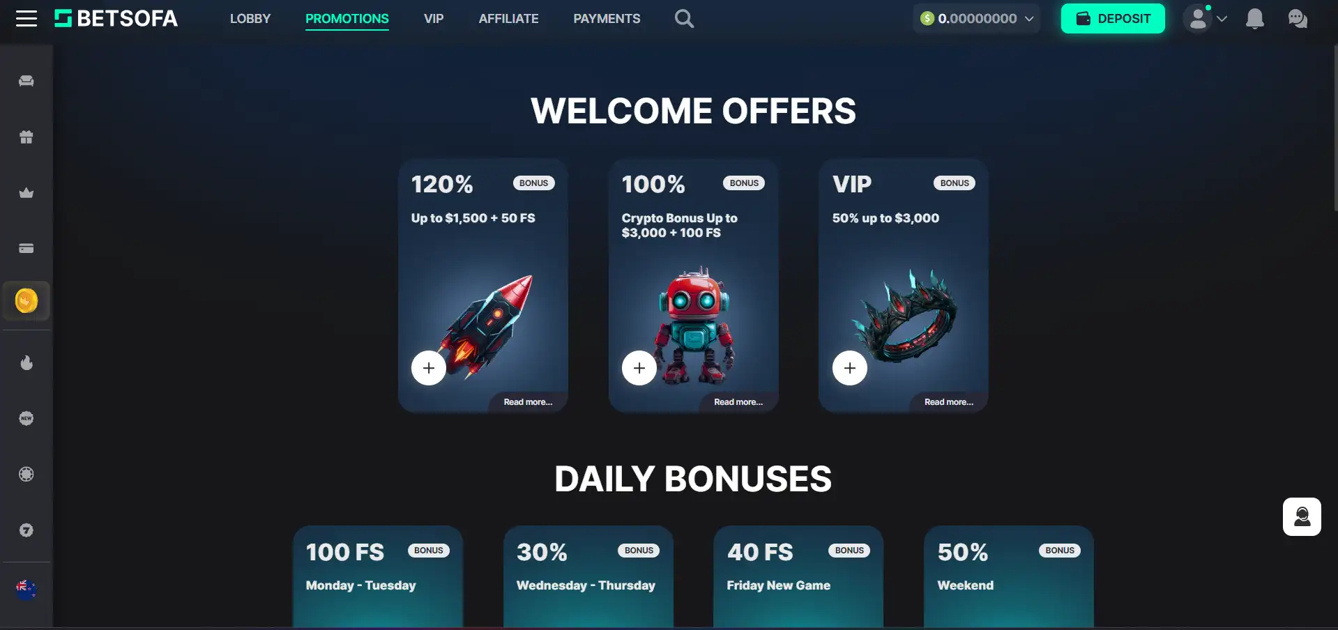 betsofa bonuses