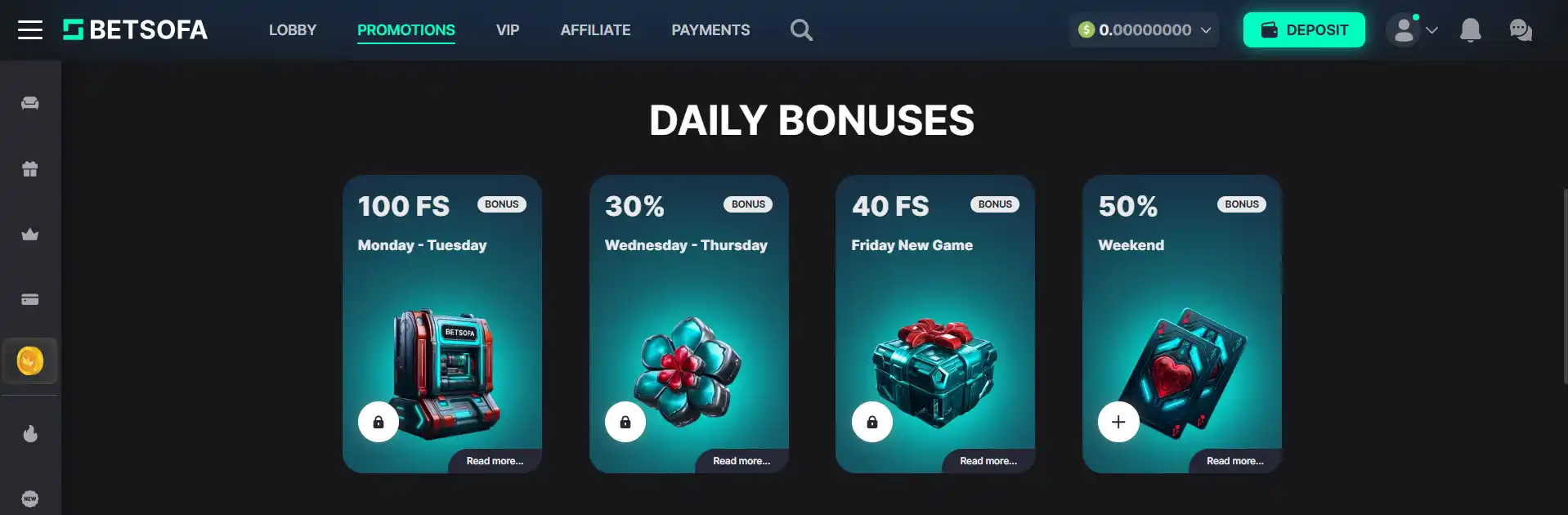 betsofa daily bonuses