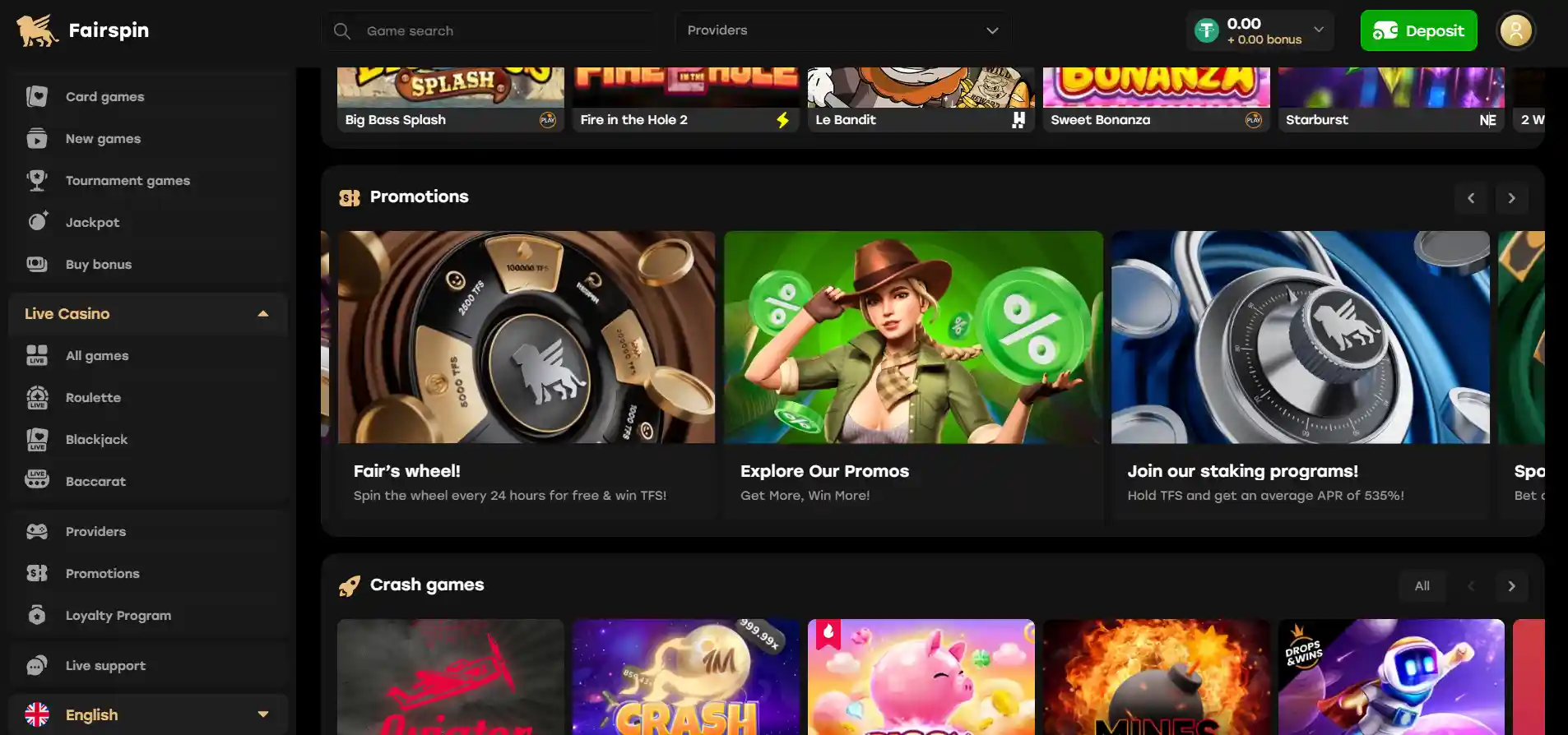 fairspin crypto casino promotions