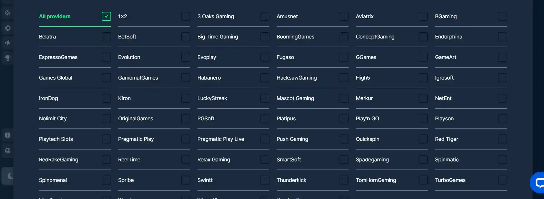 cryptobetsports game providers