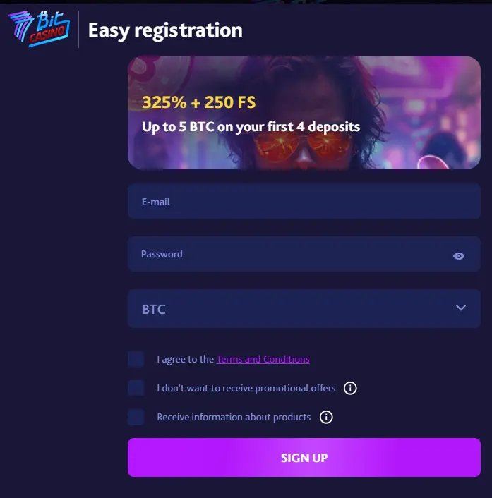 7bit casino registration form