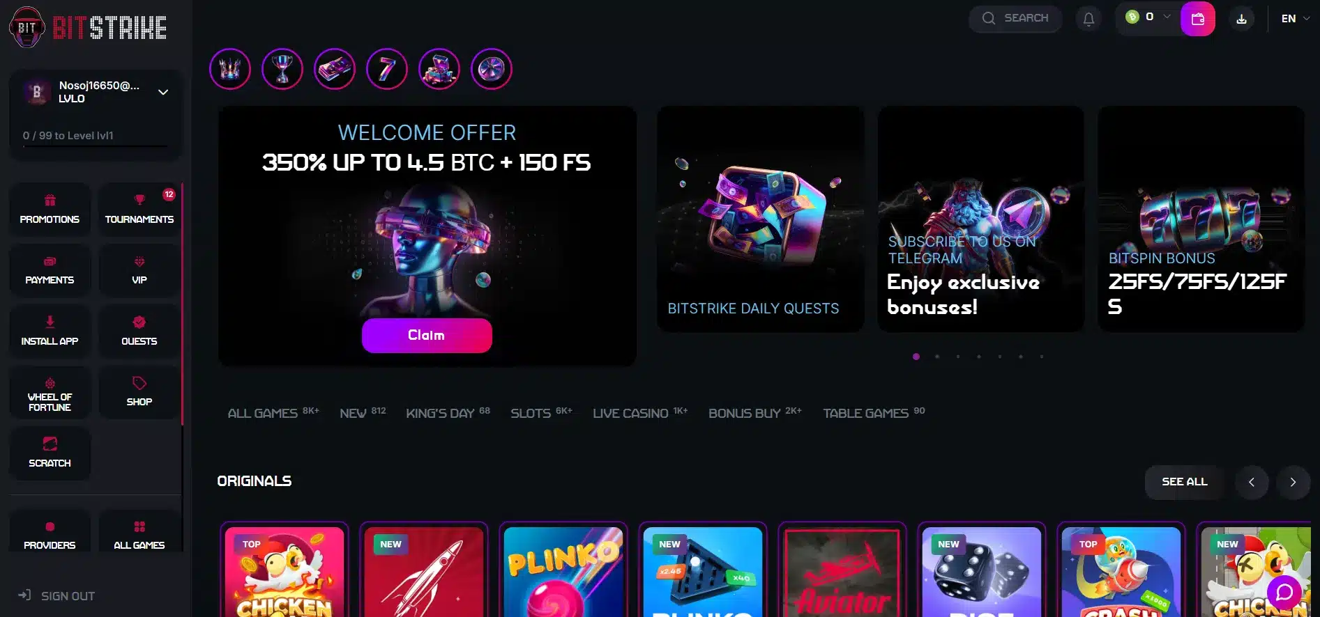bitstrike crypto casino