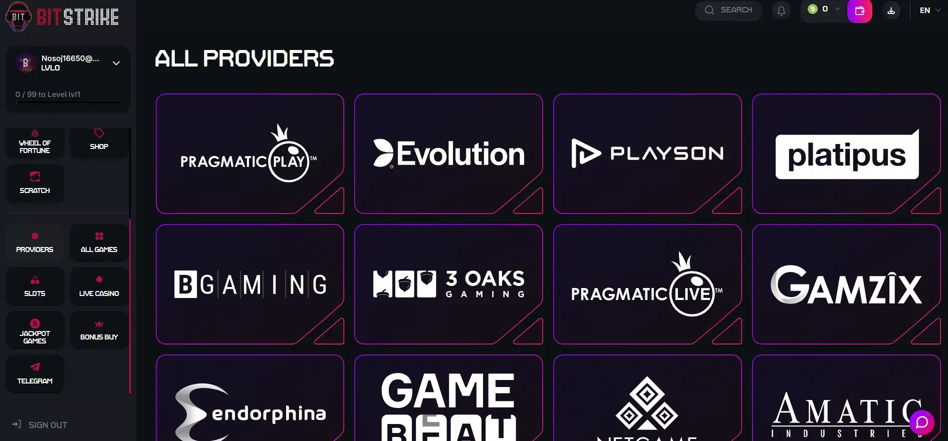 bitstrike game providers