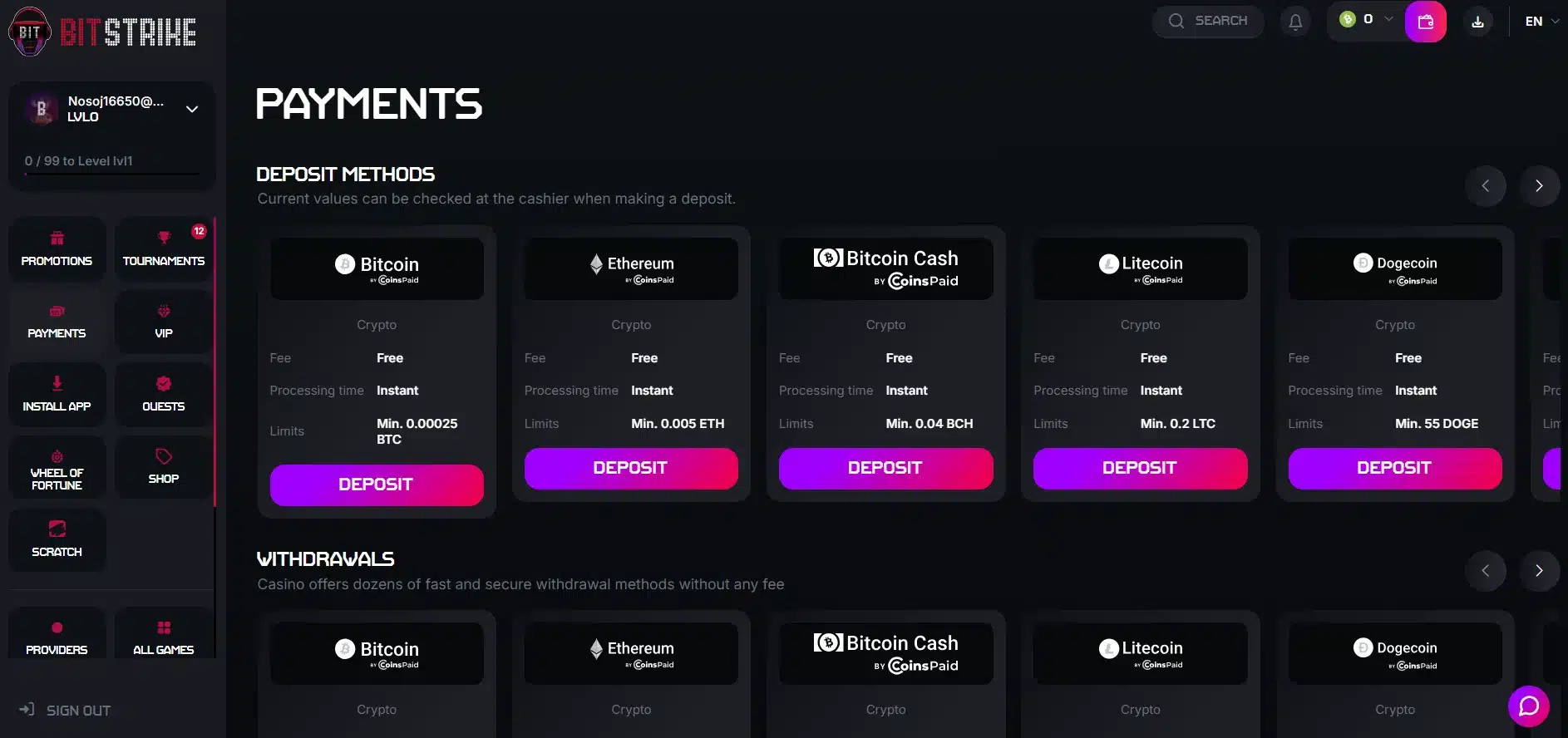 bitstrike payments