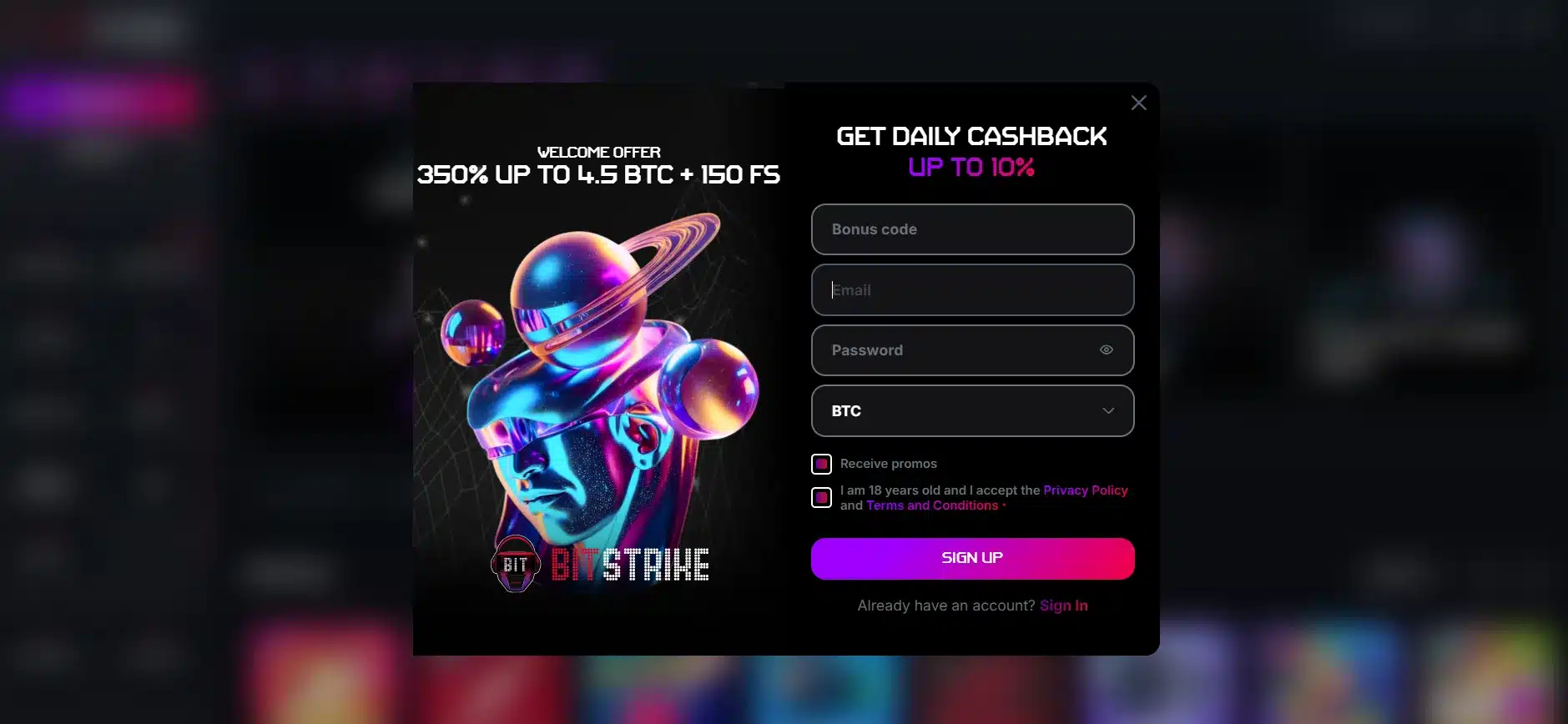 bitstrike registration form