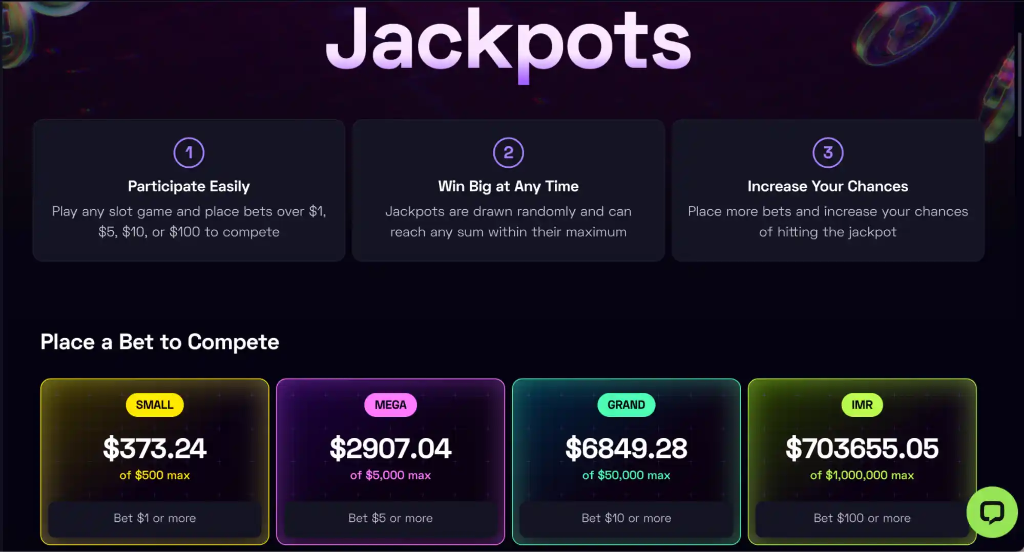 immerion casino jackpots