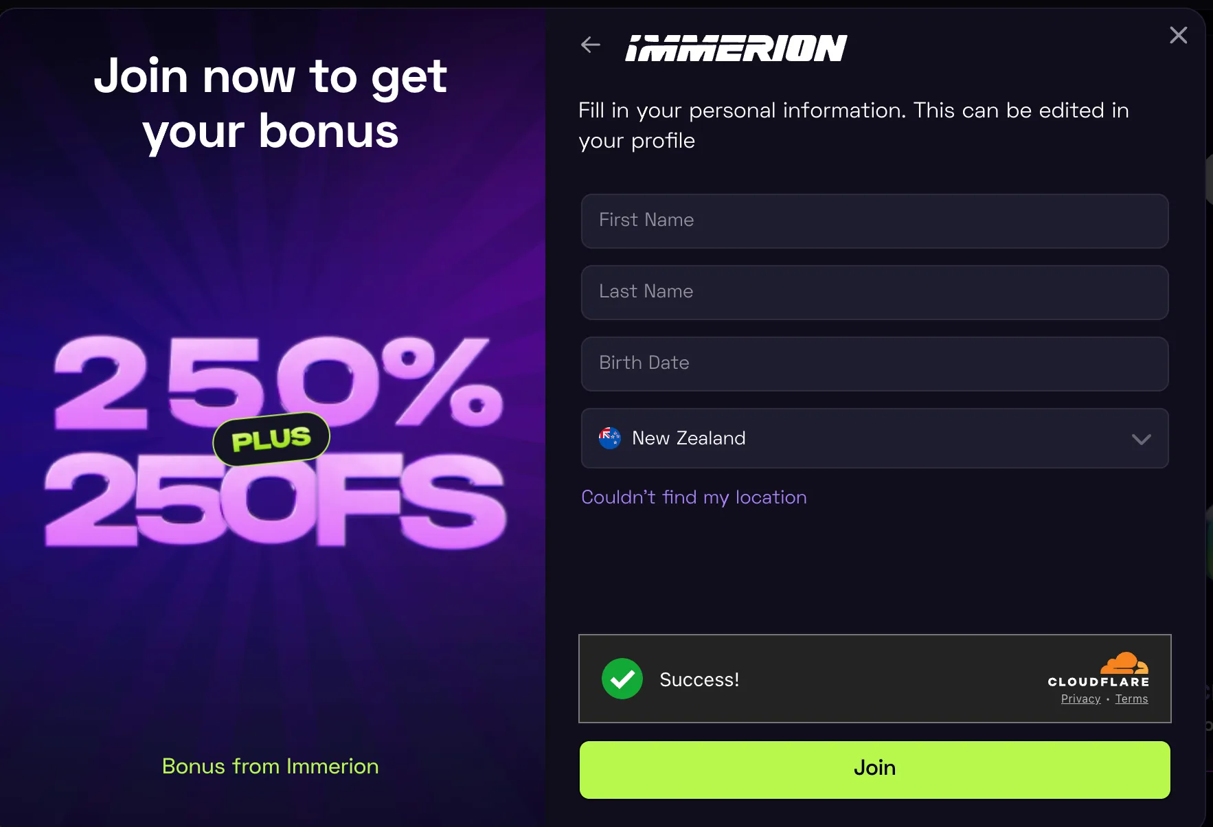 immerion verification