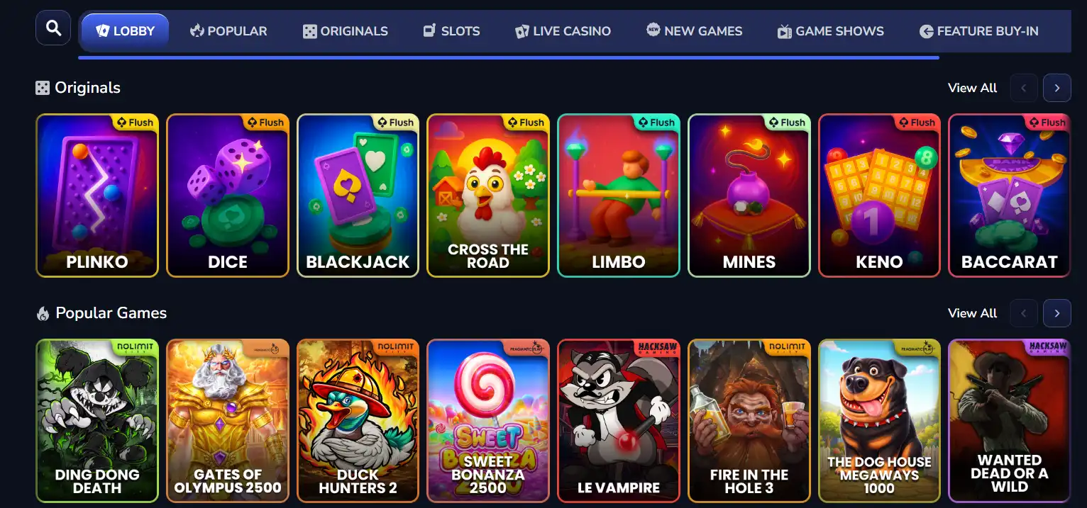 flush casino games