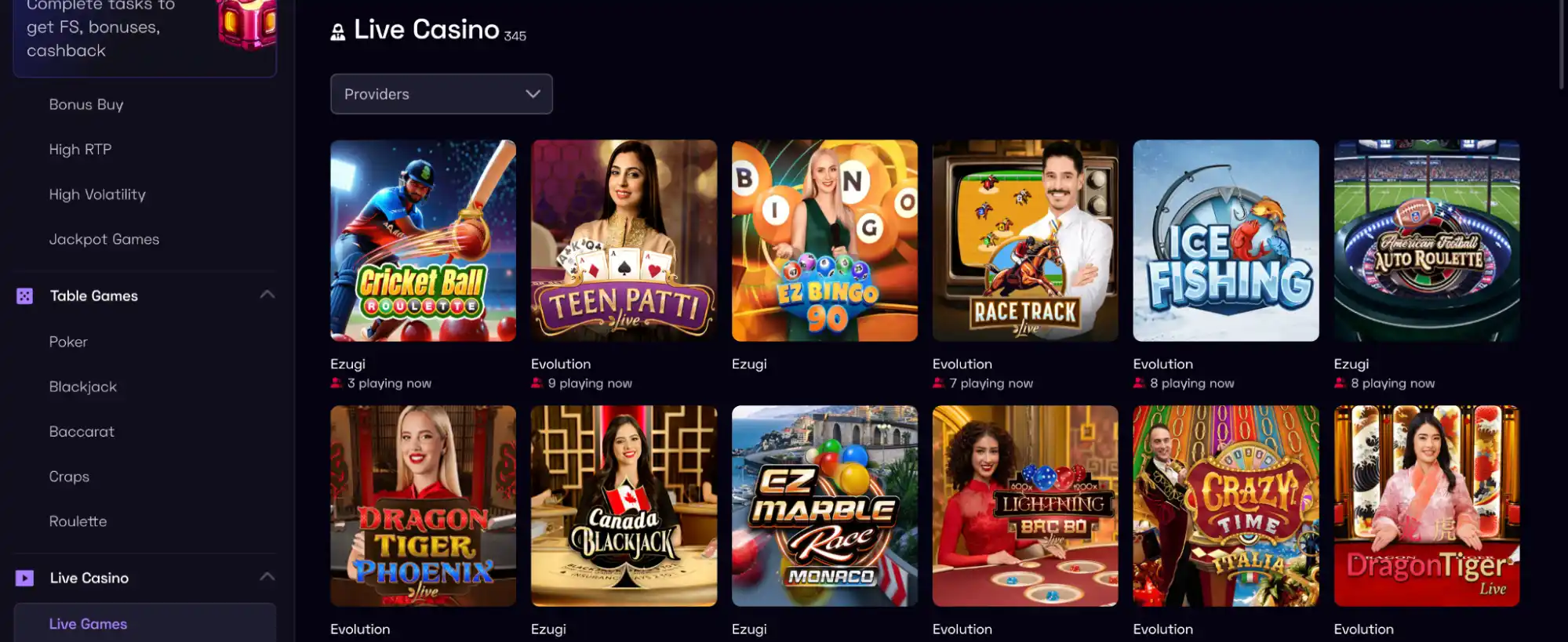 ybets live casino