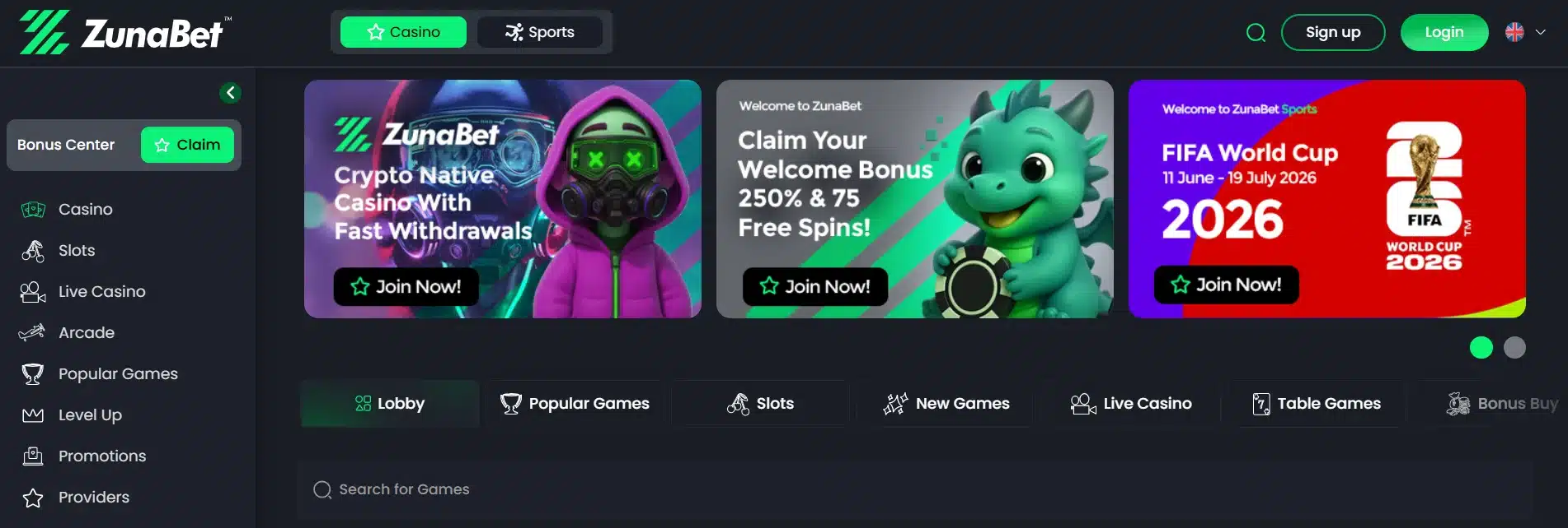 zunabet casino review